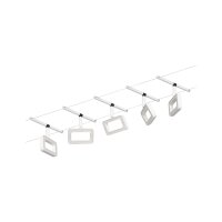 CorDuo LED Seilsystem Frame Basisset  5x280lm 5x4,8W 3000K  230/12V Weiß matt, Chrom