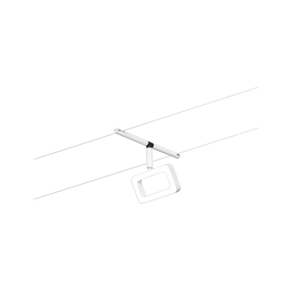 CorDuo LED Seilsystem Frame Einzelspot  280lm 4,8W 3000K  12V Weiß matt, Chrom