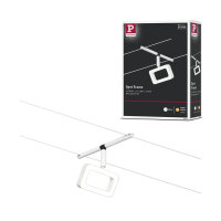 CorDuo LED Seilsystem Frame Einzelspot  280lm 4,8W 3000K  12V Weiß matt, Chrom