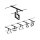 CorDuo LED Seilsystem Frame Basisset  5x280lm 5x4,8W 3000K  230/12V Schwarz matt, Chrom