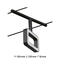 CorDuo LED Seilsystem Frame Einzelspot  280lm 4,8W 3000K  12V Schwarz matt, Chrom