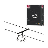 CorDuo LED Seilsystem Frame Einzelspot  280lm 4,8W 3000K  12V Schwarz matt, Chrom