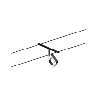 CorDuo LED Seilsystem Frame Einzelspot  280lm 4,8W 3000K  12V Schwarz matt, Chrom
