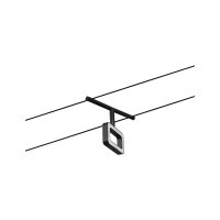 CorDuo LED Seilsystem Frame Einzelspot  280lm 4,8W 3000K  12V Schwarz matt, Chrom