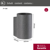 LED Außenwandleuchte Concrea  IP65  110x170mm 3000K...