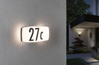 LED Hausnummernleuchte Sheera Dämmerungssensor Dämmerungsgesteuerter Bewegungsmelder (HF) seewasserresistent IP44  276x128mm 3000K 6,5W 460lm 230V  Anthrazit Kunststoff