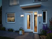 LED Hausnummernleuchte Sheera Dämmerungssensor Dämmerungsgesteuerter Bewegungsmelder (HF) seewasserresistent IP44  276x128mm 3000K 6,5W 460lm 230V  Anthrazit Kunststoff