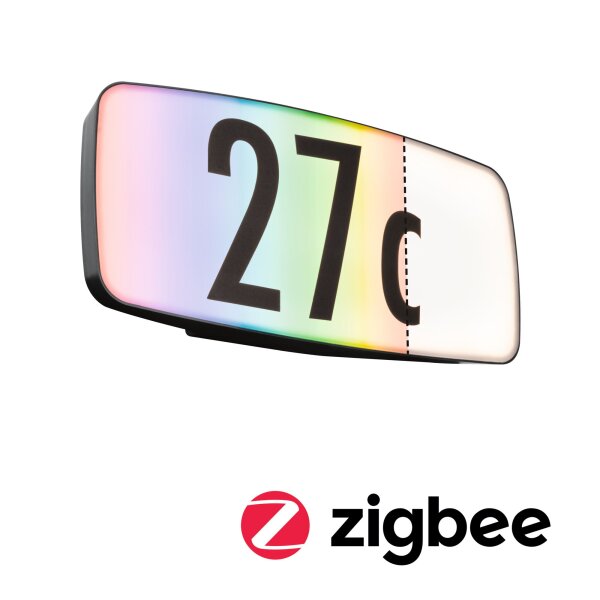 LED Hausnummernleuchte Smart Home Zigbee 3.0 Sheera Dämmerungssensor   IP44  276x128mm RGBW+ 6,5W 430lm 230V  Anthrazit Kunststoff