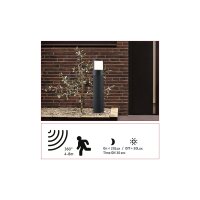 LED Pollerleuchte Padea Dämmerungssensor Dämmerungsgesteuerter Bewegungsmelder (IR) seewasserresistent IP44  847mm 3000K 8,5W 700lm 230V  Anthrazit  Kunststoff