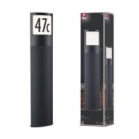 LED Pollerleuchte Padea Dämmerungssensor Dämmerungsgesteuerter Bewegungsmelder (IR) seewasserresistent IP44  847mm 3000K 8,5W 700lm 230V  Anthrazit  Kunststoff