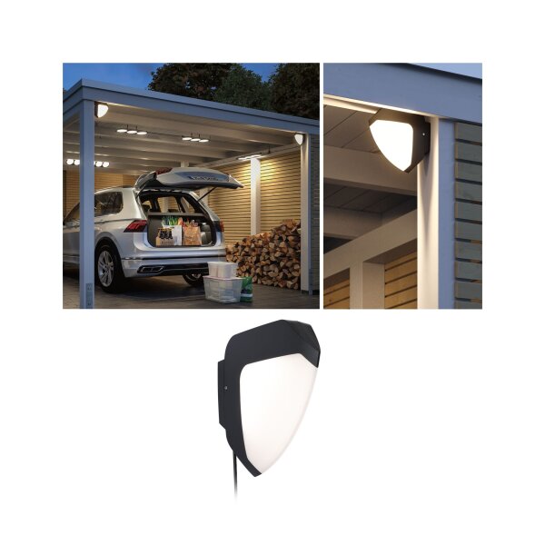 Park + Light LED Außenwandleuchte Ikosea   IP44  50x203mm 3000K 5,6W 350lm 12V  Anthrazit Kunststoff