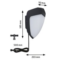 Park + Light LED Außenwandleuchte Ikosea   IP44  50x203mm 3000K 5,6W 350lm 12V  Anthrazit Kunststoff