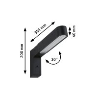 House LED Außenwandleuchte Ito Bewegungsmelder Vertikale Ausrichtung IP44  47x301mm 3000K 6W 450lm 230V 65° Anthrazit Metall, Kunststoff