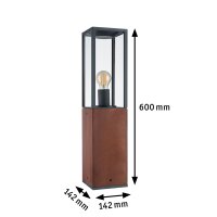 Lichtobjekt Timba IP44 eckig 600mm  max. 60W  230V  Holz E27 Holz