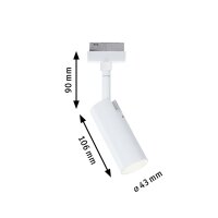 URail Schienenspot 3-Step-Dim Tubo Einzelspot  150lm 4W 3000K dimmbar 230V Signalweiß