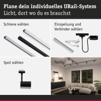 URail Schienenspot Luxe GU10  max.10W  dimmbar 230V Schwarz matt
