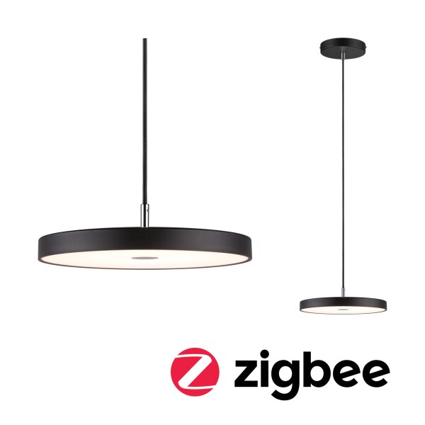 LED Pendelleuchte Smart Home Zigbee 3.0 Hildor   2700K 1000lm 17W Schwarz matt dimmbar