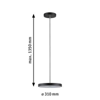 LED Pendelleuchte Smart Home Zigbee 3.0 Hildor   2700K 1000lm 17W Schwarz matt dimmbar