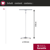 URail Pendel 3-Step-Dim Hildor 850lm 15W 3000K dimmbar 230V Chrom matt