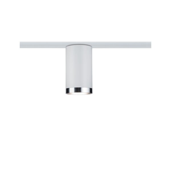 URail Schienenspot Tube Einzelspot GU10  max. 10W  dimmbar 230V Weiß, Chrom matt