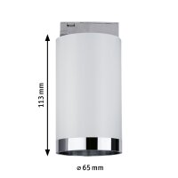 URail Schienenspot Tube Einzelspot GU10  max. 10W  dimmbar 230V Weiß, Chrom matt