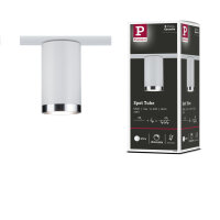 URail Schienenspot Tube Einzelspot GU10  max. 10W  dimmbar 230V Weiß, Chrom matt