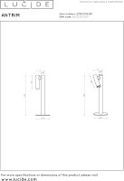 LUCIDE ANTRIM - wiederaufladbare Schreibtischlampe Innen/Außen - Akku/Batterie - LED Dim. - 1x2,2W 2700K - IP54 - Mit kabelloser Ladestation - Schwarz