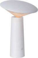 LUCIDE JIVE - wiederaufladbare Tischlampe Innen/Außen - Akku/Batterie - Ø 13,7 cm - LED Dim. - CCT - 1x3W 2800K/6500K - IP44 - Weiß