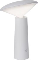 LUCIDE JIVE - wiederaufladbare Tischlampe Innen/Außen - Akku/Batterie - Ø 13,7 cm - LED Dim. - CCT - 1x3W 2800K/6500K - IP44 - Weiß