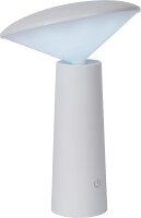LUCIDE JIVE - wiederaufladbare Tischlampe Innen/Außen - Akku/Batterie - Ø 13,7 cm - LED Dim. - CCT - 1x3W 2800K/6500K - IP44 - Weiß