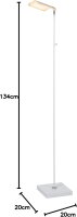 LUCIDE AARON - Stehlampe Mit Leselampe - LED Dim. - CCT - 1x12W 2700K/4000K - Weiß