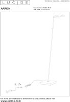 LUCIDE AARON - Stehlampe Mit Leselampe - LED Dim. - CCT - 1x12W 2700K/4000K - Weiß