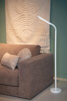 LUCIDE GILLY - wiederaufladbare Stehlampe Mit Leselampe - Akku/Batterie - LED Dim. - 1x6W 2700K - Weiß