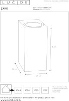 LUCIDE ZARO - Wandstrahler/Wandleuchte Innen/Außen - 2xGU10 - IP44 - Weiß