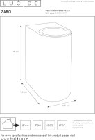 LUCIDE ZARO - Wandstrahler/Wandleuchte Innen/Außen - 2xGU10 - IP44 - Weiß