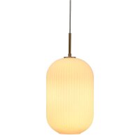 Pendelleuchte Design Deckenlampe Splendid Delight Ø 25cm Glas Weiß Gold  E27