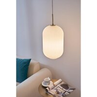Pendelleuchte Design Deckenlampe Splendid Delight Ø 25cm Glas Weiß Gold  E27