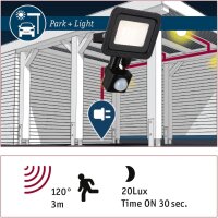 Paulmann Park + Light Bimea LED Außenwandleuchte mit Bewegungsmelder 4,5W 3000K IP65 Schwarz – Art. 94586