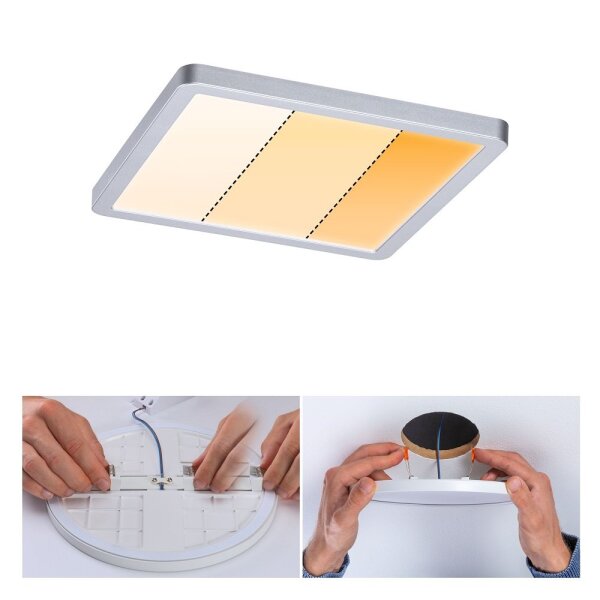 Paulmann VariFit LED-Einbaupanel Areo eckig 175mm 13W Dim to Warm Chrom matt