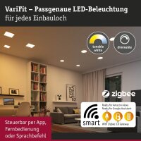 Paulmann Smart Home Zigbee LED-Einbaupanel Areo VariFit 13W 1200lm Tunable White IP44 175x175mm Weiß | Art. 93047