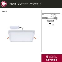 Paulmann Smart Home Zigbee LED-Einbaupanel Areo VariFit 16W 1400lm Tunable White IP44 230x230mm Weiß | Art. 93048