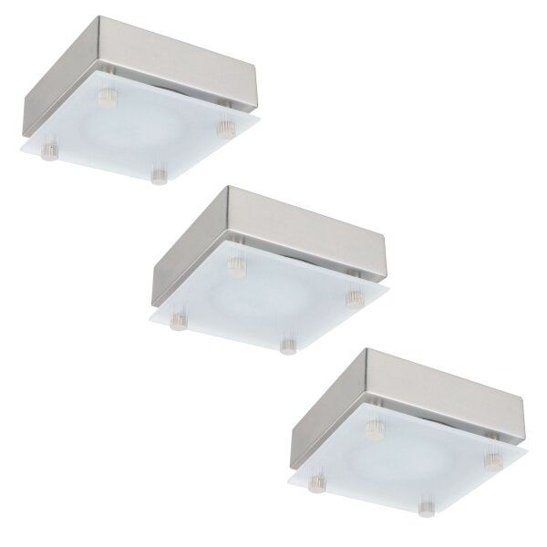 Möbel ABL Set Quadro 3x20W 60VA 230/12V G4 80mm Chrom matt/Satin/Stahlblech/Glas