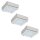 Möbel ABL Set Quadro 3x20W 60VA 230/12V G4 80mm Chrom matt/Satin/Stahlblech/Glas