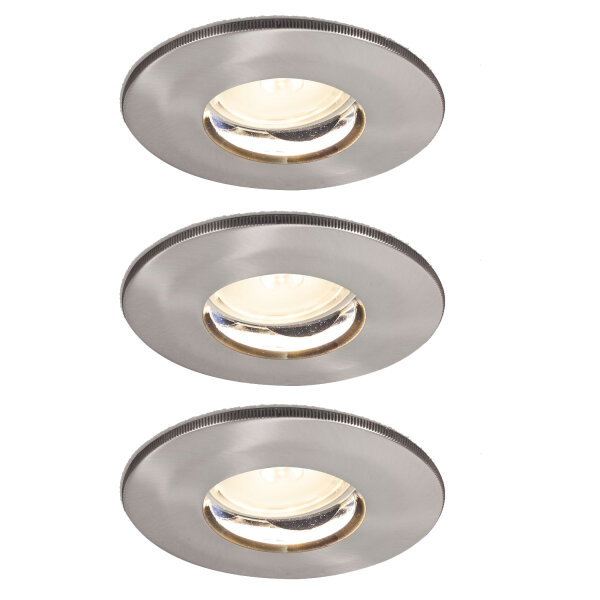 Paulmann Premium Einbauleuchten Set LED starr IP65 3x4W 230/12V GU5,3 51mm Eisen gebürstet