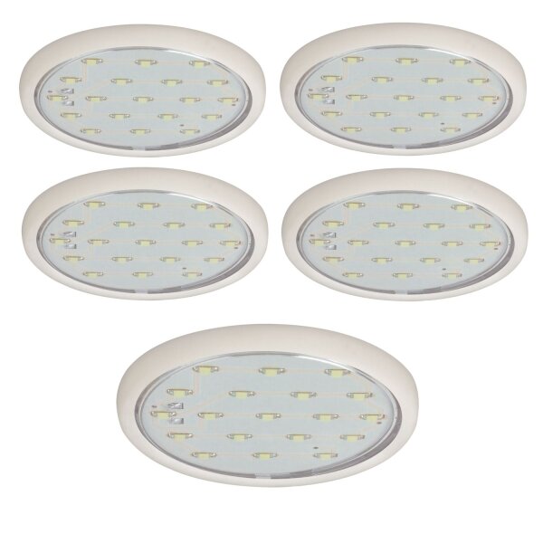 Paulmann Möbel Aufbauleuchte Set LED 5x1,22W 12VA 230/12V 59mm Weiß/Kunststoff