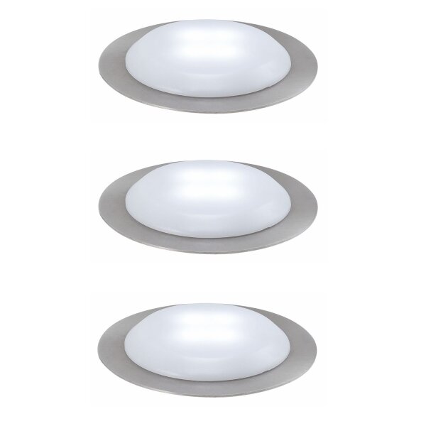 Nice Price Basic Einbauleuchten Set UpDown LED rund 3x0,3W 230/12V 45mm Satin/Kunststoff