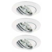 Premium EBL Set Power Flood LED 3x3W 10VA 230V 83mm Weiß/Alu Zink