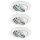 Premium EBL Set Power Flood LED 3x3W 10VA 230V 83mm Weiß/Alu Zink