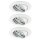 Premium EBL Set Power Flood LED 3x3W 10VA 230V 83mm Weiß/Alu Zink