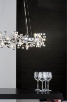Paulmann Living Sfera Pendell. 20x10W G4 Chrom transparent 230V/12V Metall/Glas